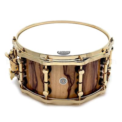 Sonor SQ2 Heavy Beech Snare Drum 14x7 African Marble Gloss w/Gold Hardware image 2
