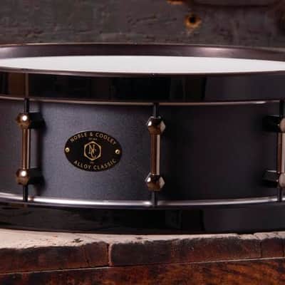 Noble & Cooley *Pre-Order* Alloy Classic 6x14" Cast Aluminum Snare Drum Black Powder Coat Black Nickel Hardware Wood Hoops | Made in the USA | Special Order | Authorized Dealer image 1