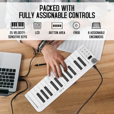 MIDI Keyboard Portable Rechargeable 25-Keys Mini MIDI Control Keyboard USB Keyboard MIDI Controller image 6