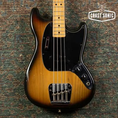 1977 Fender Mustang Bass, made in USA, sunburst, with original hard case