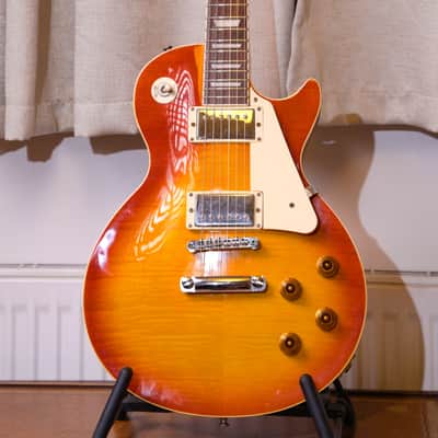 Custom Master Build By Mr. Ichiroh Shimano Japan MIJ Gpoint Les Paul Flamed Chery Sunburst guitar, Burst 59 replica, #197 out of 350 image 1