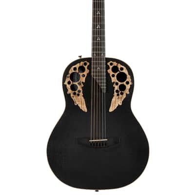 Ovation  Adamas U581T-SPM Adamas 12-Fret Non-Cutaway Mid Depth Black Satin w/ Copper Metal Flake image 1