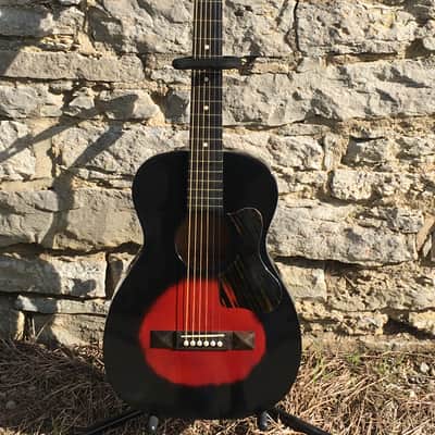 Silvertone Parlor Guitar Red Burst Scalloped X Braced Top image 4