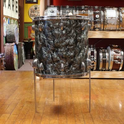 1960s Slingerland Gene Krupa Deluxe in Black Diamond Pearl 14x20 9x13 16x16 image 7