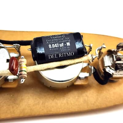 Carparelli Jazz Bass Pre-Wired Harness (V/V/T) — Acrylic Template, CTS Pots, Vitamin Q, Pure Tone Jack image 8