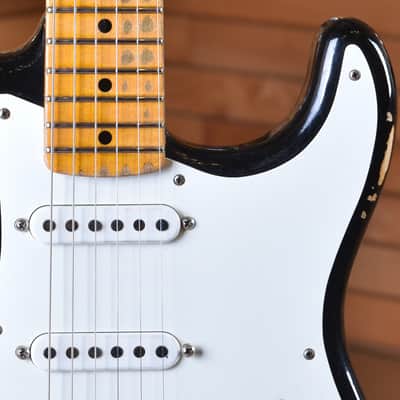 Fender Custom Shop Stratocaster 1955 Heavy Relic Aged Black over 2 Tone Sunburst 30th Anniversary #045 image 14
