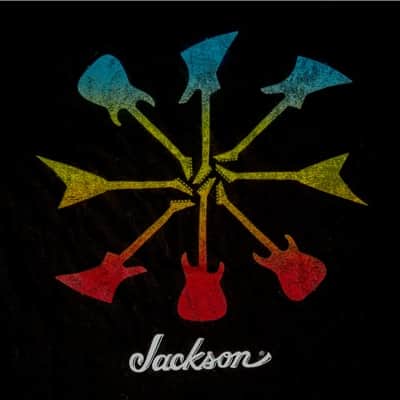 Jackson Guitars Guitar Shapes Logo Men's Tee T-Shirt, Black, SMALL (S) image 6