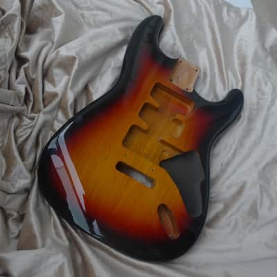 Sunset Finish Alder Strat Style Guitar Body with 55.5mm Heel image 2
