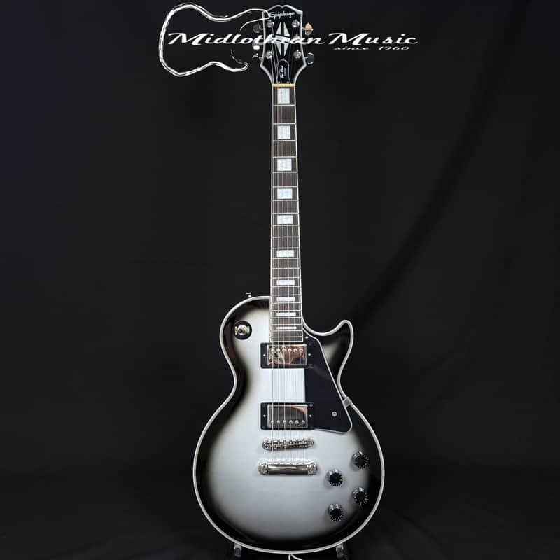 Epiphone - Les Paul Custom - Limited-Edition Electric Guitar - Silver Burst Gloss Finish USED image 1