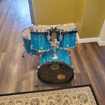 Tama Starclassic Performer Drums 1990s - Gravure Marine Blue image 3
