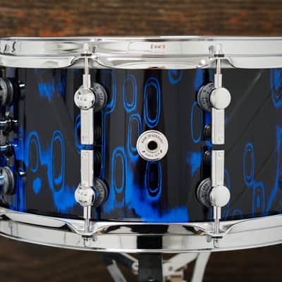 Sonor 7x14" SQ2 Medium Beech Snare Drum - Blue Tribal image 5