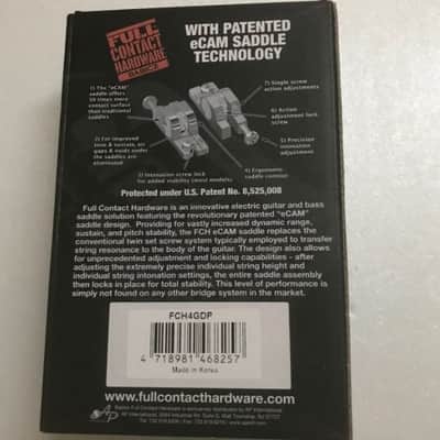Babicz Full Contact Hardware FCH4GDP 4-String Bass Bridge Gold w/ Original box & paperwork image 2