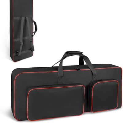 49-Key Keyboard Case, Fully Padded Electric Piano Gig Bag with 10mm Pearl Cotton, Adjustable Shoulder Straps, Carry Handles & Large Accessory Pocket image 1