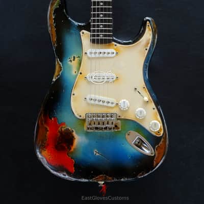 Fender Stratocaster Pelham Blue Heavy Aged Relic by East Gloves Customs image 3