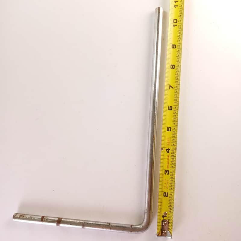 American 3/8x7x11"Cymbal L-Arm Rod Chrome Vintage 50s Bass Drum Mount Holder USA image 1