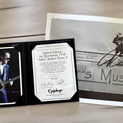 NEW NEVER PLAYED 2017 EPIPHONE JOE BONAMASSA "AMOS" '58 FLYING V W/ALL CASE CANDY image 3