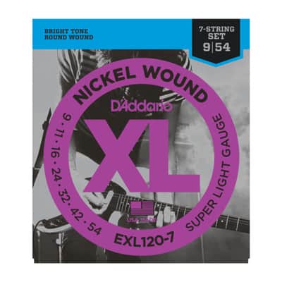 D'Addario E-Guit.Strings 09-54 7-String EXL120-7 7-String - Electric Guitar Strings image 1