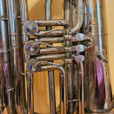 Tuba “Bb" Soviet 3 Valves Brass Pipe Wind Instrument Horn USSR Vintage and Rare image 2