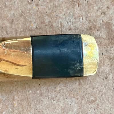Used Selmer USA Long Neck Metal Tenor Sax 7 Star Mouthpiece; leather ligature and cap image 4