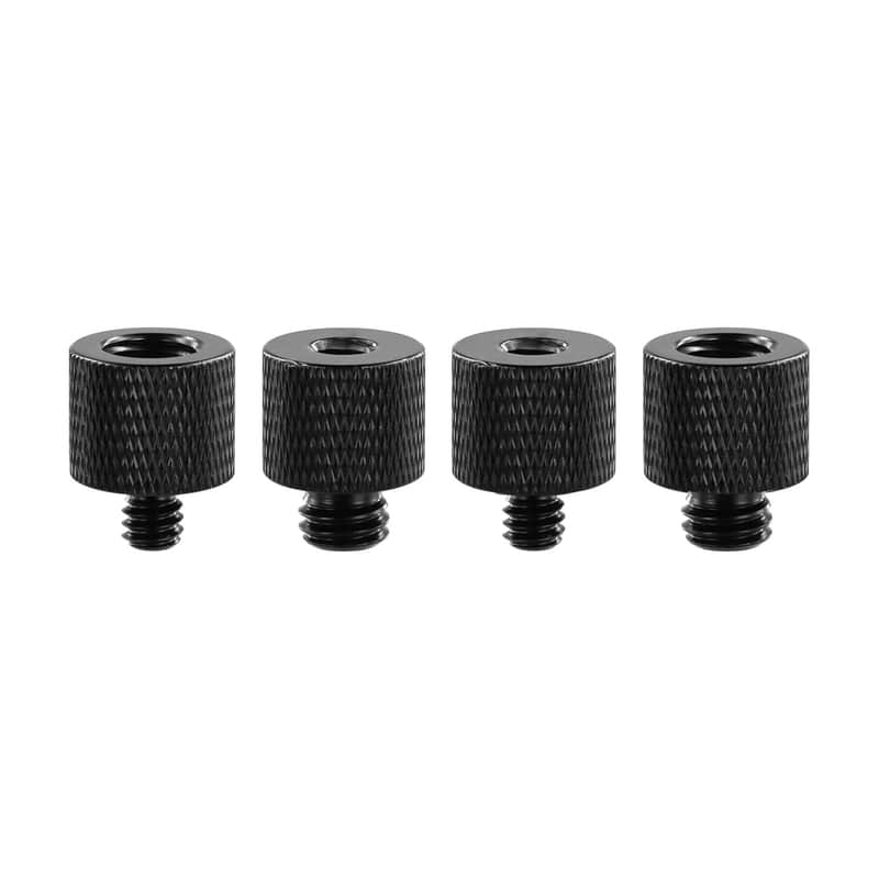 4Pcs Mic Stand Adapter, 4 Types Mic Screw 1/4 Male To 3/8 Female Adapter Camera Mic Mount Adapter Microphone Stand Adapter Tripod Screw Adapter Accessories For Microphone Stand, Black, image 1