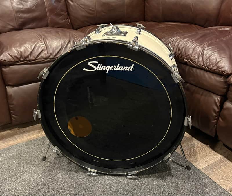 VINTAGE Slingerland 24x14 bass drum - White 5ply image 1