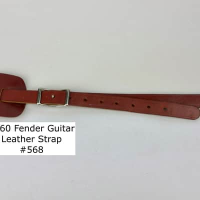 1960 Fender Red/Brown Leather Guitar Strap/Anchor Stamped Buckle Original Vintage Strap image 6