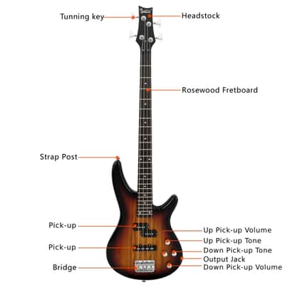 Glarry Sunset GIB 4 String Full Size Bass Guitar image 3
