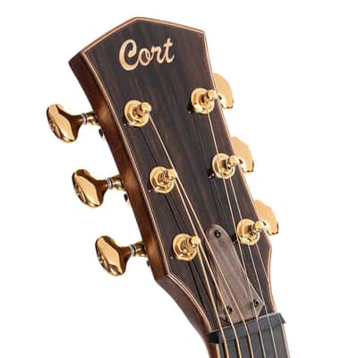 Cort MODERNBLACK Modern Concert Body Venetian Cutaway Solid European Sitka Spruce Top Walnut Reinforced Mahogany Neck 6-String Acoustic-Electric Guitar w/Hard Case image 9