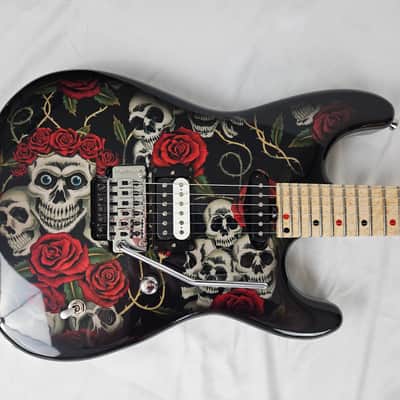 Funk Guitars usa S Series Skulls N Roses Superstrat guitar w/Floyd Rose & Dimarzio Pickups image 2