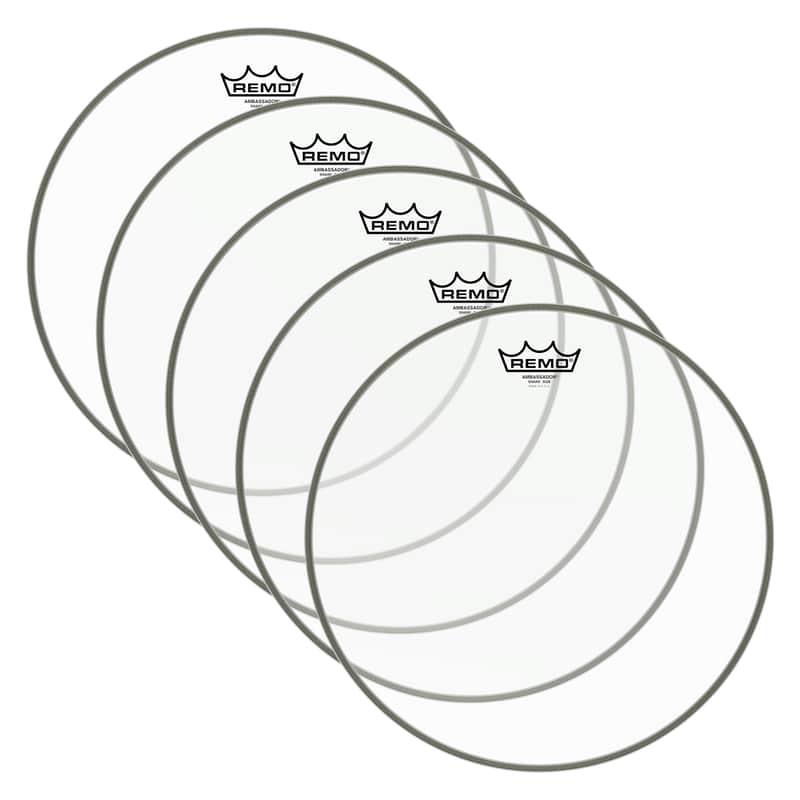 Remo 14" Ambassador Hazy Snare Side Drumhead (5 Pack Bundle)