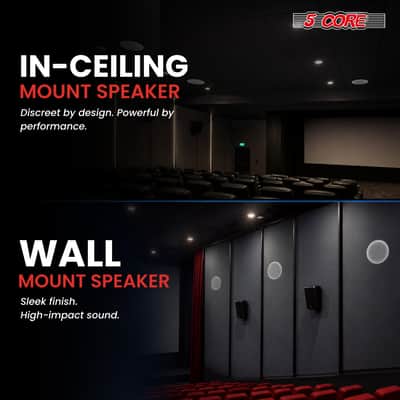 5 Core 8 Inch In-Ceiling In-Wall Speaker 500W 2-Way Pair Flush Mount House Home Theater Speakers image 8