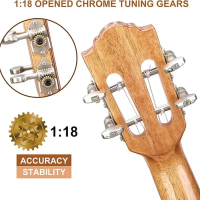 Concert Ukulele 23 inch 4 Strings Ukeleles For Beginners, Sapele Ukele with Ukulele Case and Ukele String Set image 3