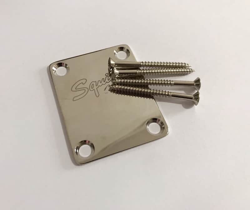 Squier Guitar Neck Plate with Screws image 1