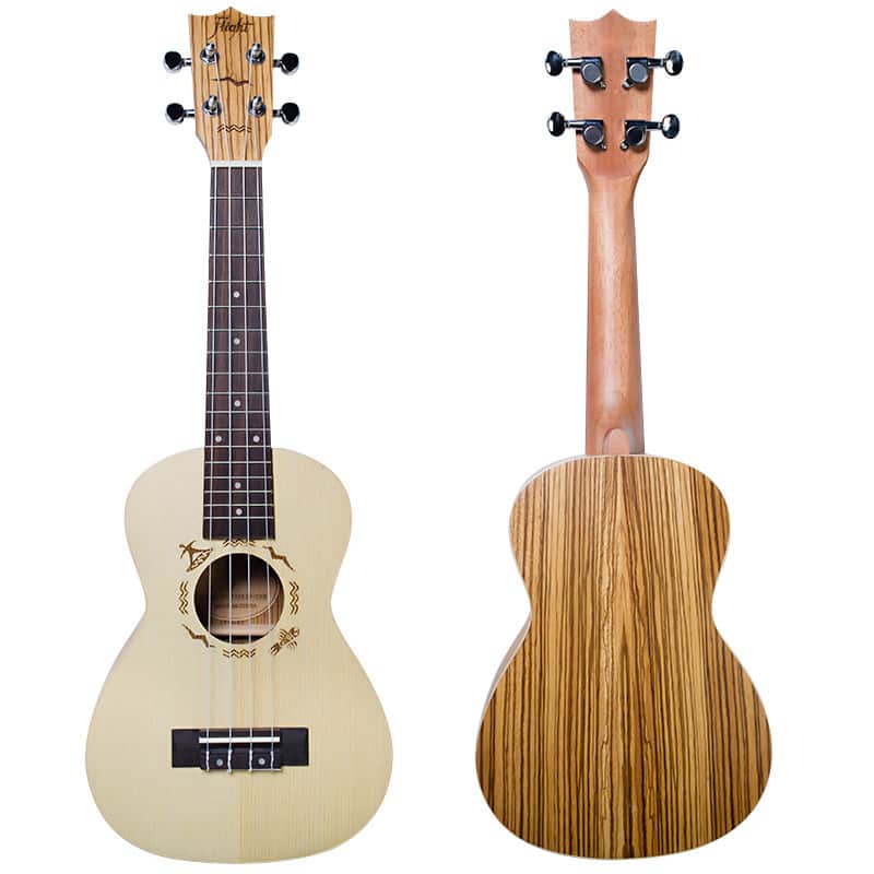Flight DUC325 Spruce/Zebrawood Concert Ukulele w/Bag image 1