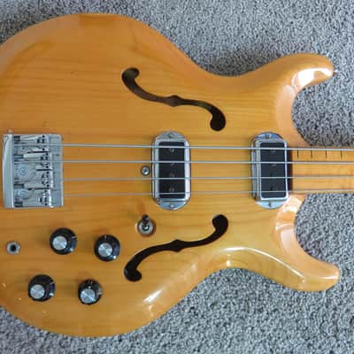 Vintage 1970s Acoustic Bartell Lancer Bass Guitar Natural Version Of The "Black Widow" Rare Fretless image 2