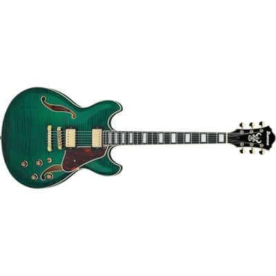 Ibanez AS93FM Artcore Expressionist Semi-Hollow Guitar - Transparent Moss Green image 3