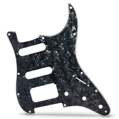 AxLabs Strat-style HSS 11-Hole Blank Pickguard - Black Pearl image 1