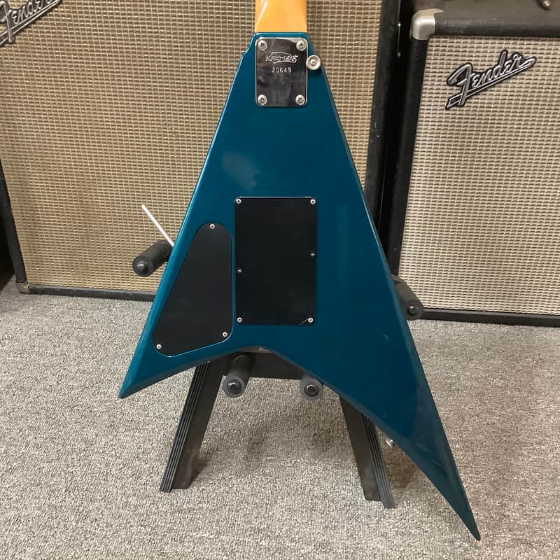1980's Kramer Focus 4000, Lake Placid Blue, Flying V Style | Reverb