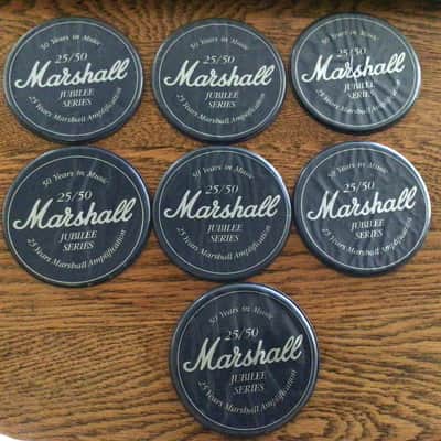 Marshall Vintage Silver Jubilee coasters and Marshall Amplification sticker 1987 image 2