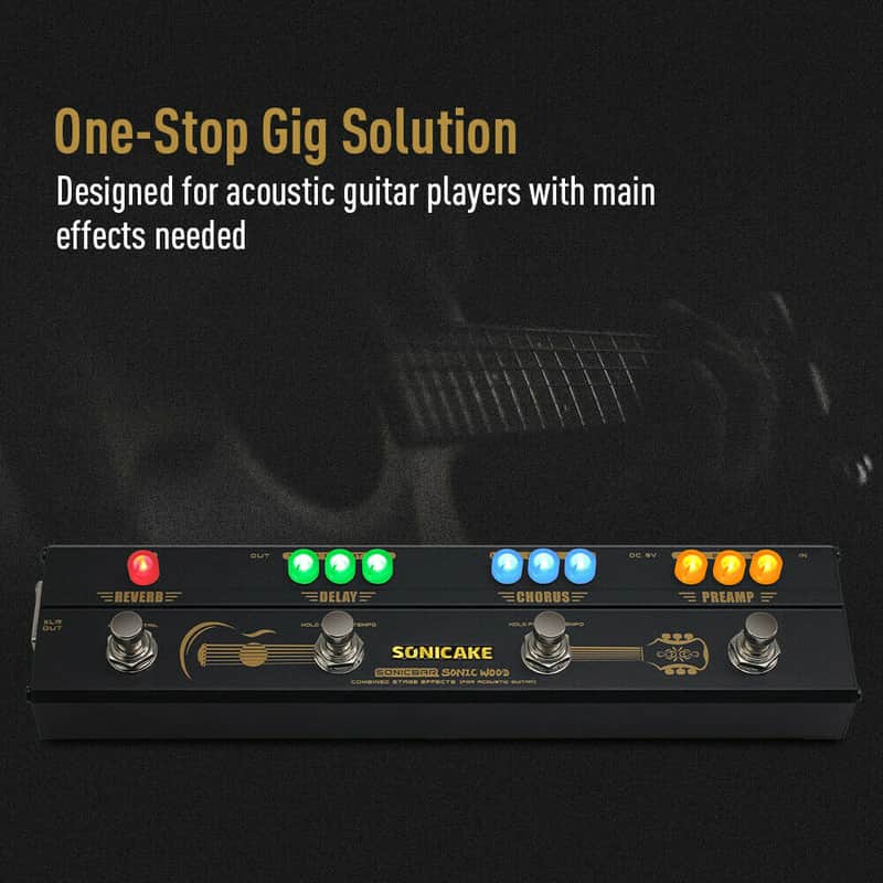 Sonicake Multi-effect Guitar Preamp DI Box Chorus Delay Reverb Pedal,price include the import duty for US buyer image 1