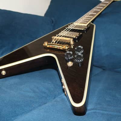 ESP Paul Smith Flying-V (Unique Mini/Traveller Guitar) - See-Through Black image 3