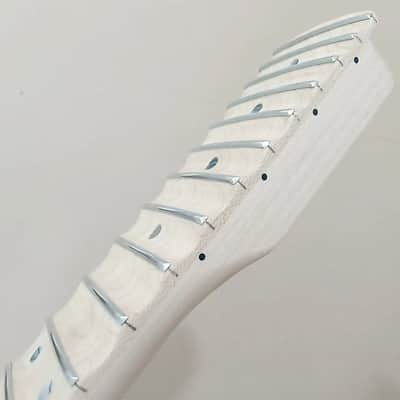 Natural Finish Guitar Maple Wood Strat Style Neck, Scalloped Fingerboard Fretboard, 22 Frets image 3