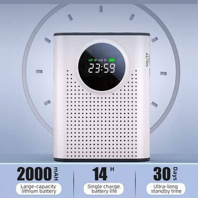 Voice Amplifier Wireless Microphone Dual for Teachers Classroom Rechargeable, Mini Lavalier Lapel Mic, Portable Speaker PA System with LED Display for Class, Tour Guide, Coaches, White image 2