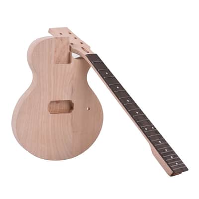 OEM LP Style Unfinished DIY Electric Guitar Kit Mahogany Body & Neck Rosewood Fingerboard Single Dual-coil Pickup image 2