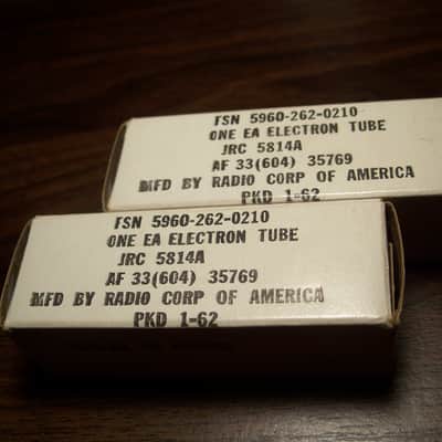 Matched Pair of RCA JRC 5814A/12AU7/ECC82 Milspec Preamp Vacuum Tubes image 5
