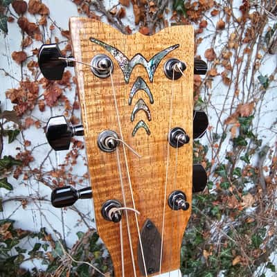 Wilhelm Guitars Curly Koa, Curly Sinker Redwood Small Jumbo Acoustic Guitar image 2