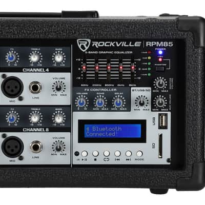 Rockville RPM85 2400w Powered 8 Channel Mixer/USB, Effects/Bluetooth+DI Box Bild 6