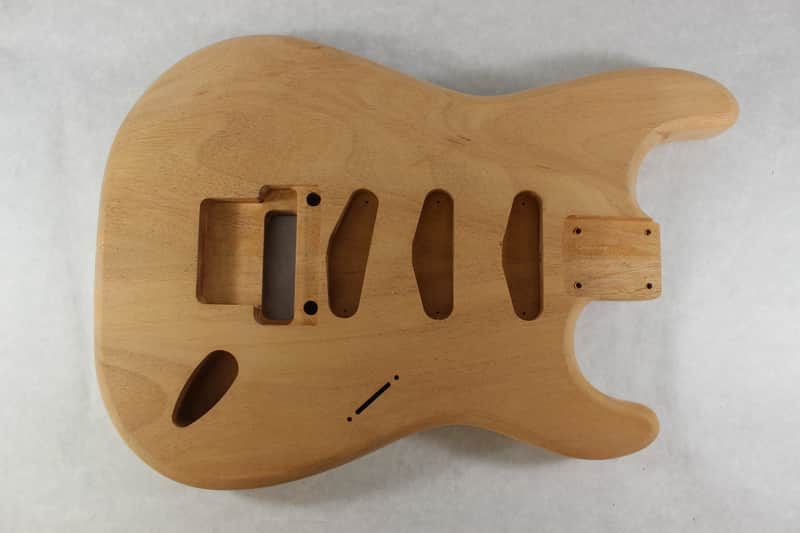Unfinished Mahogany SSS guitar body - fits Fender Strat Stratocaster neck Floyd Rose J1116 image 1