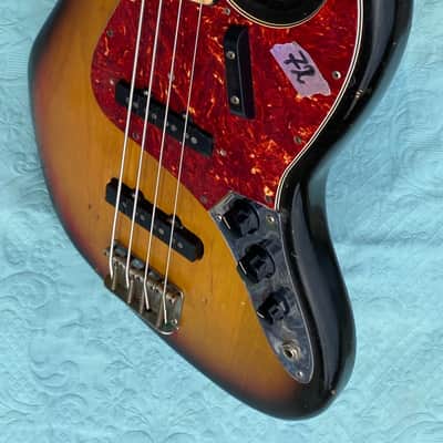 Fender Jazz Bass 1972 - Suburst - Maple Fingerboard with Black Blok image 6