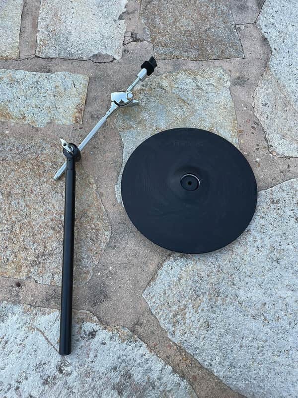 Roland CY-12C Dual-Trigger Cymbal Crash Cymbal Black cy12 c  WITH BOOM STAND image 1